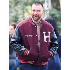 NYC 2026 Central Park Travis Kelce Letterman Jacket